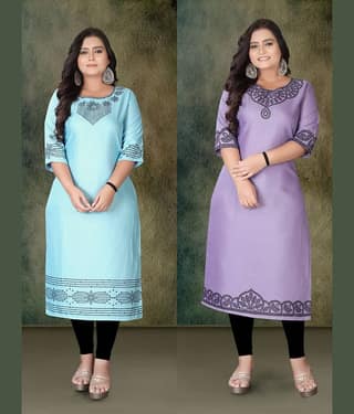 Hetsa Women Rayon Printed A-line Kurti ( Multicolor )