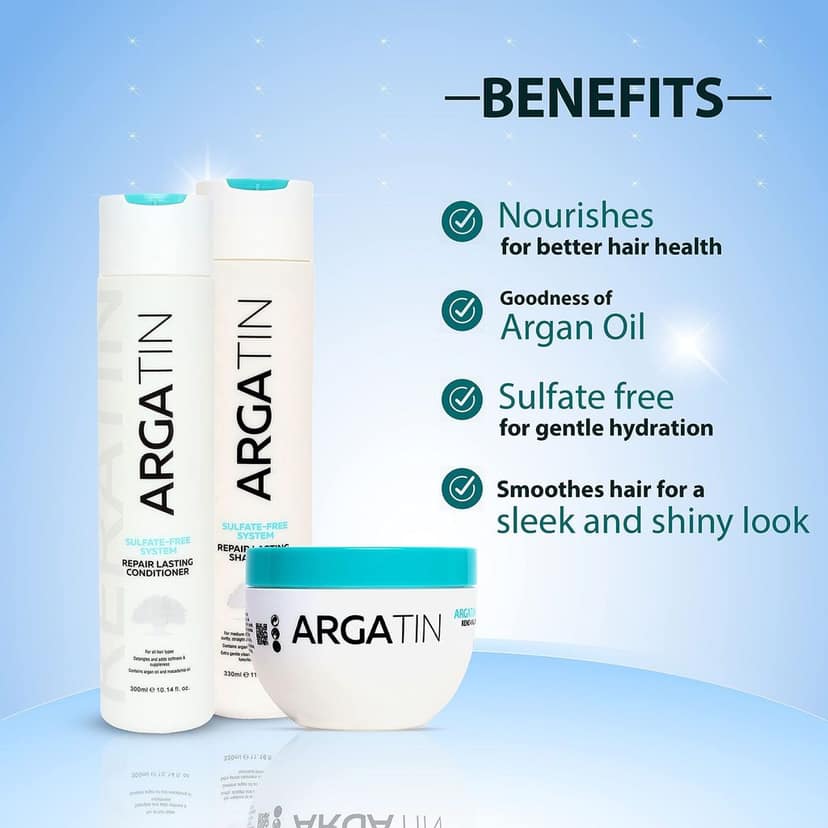 Repair Lasting Shampoo and Conditioner Hair Mask for Dry Damaged Color Treated Hair for All Hair Types | Color Safe | Sulfate-Free| Paraben-Free (Shampoo 330ml +Conditioner 300ml+ Hair Mask 250ml) view 3