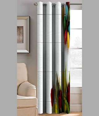 BELLA TRUE Floral Room Darkening Eyelet Curtain 9 ft ( Pack of 1 ) Multicolor