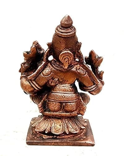 Searchers Paradise - Copper Idols Lakshmi Narasimhar,2.8 inches, Copper Handmade 276 Grams, Patina Antique Finish, Pack of 1 Piece view 2