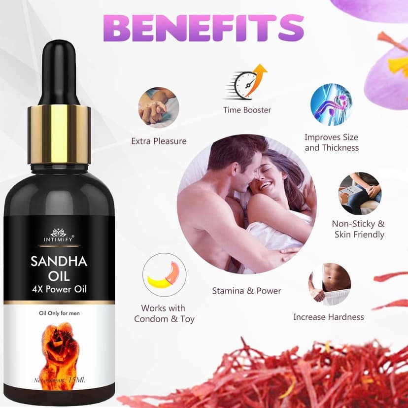 Intimify Sandha Oil for long last performance, Extra Pleasure, Stamina & Power, Improves Size and Thickness view 2
