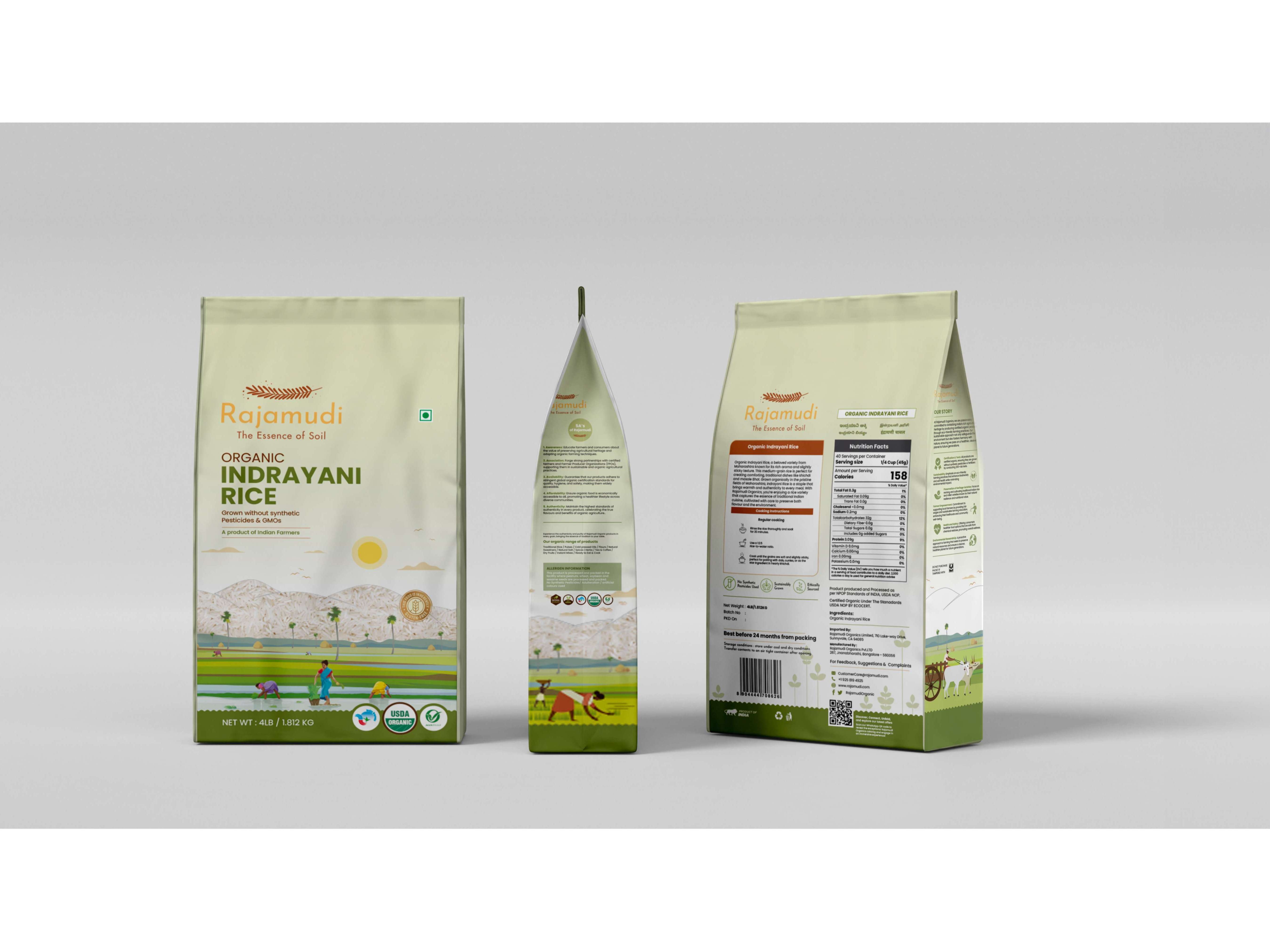 Rajamudi Organics Indrayani Rice - 10 Kilogram