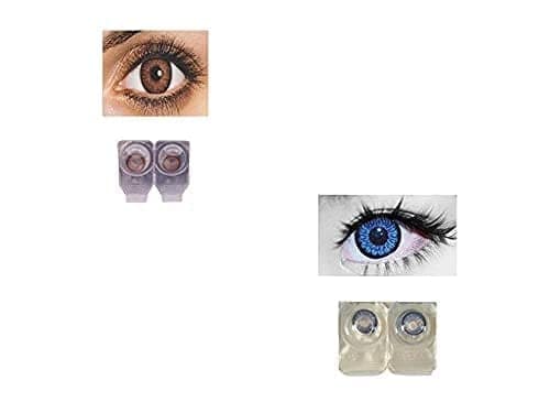 Brown and Dark Blue MD Sparkle 2 Pairs of Monthly Color Contact Lens With Case, Lens Holder and 60 ML Solution view 2