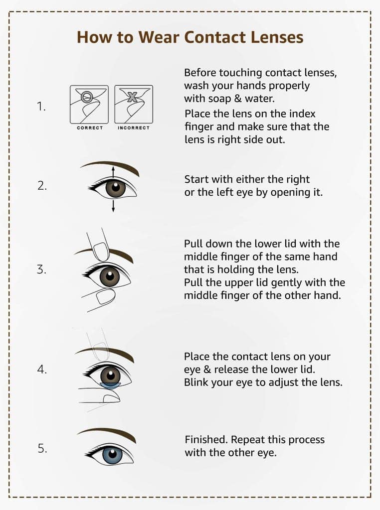 Brown and Dark Blue MD Sparkle 2 Pairs of Monthly Color Contact Lens With Case, Lens Holder and 60 ML Solution view 4