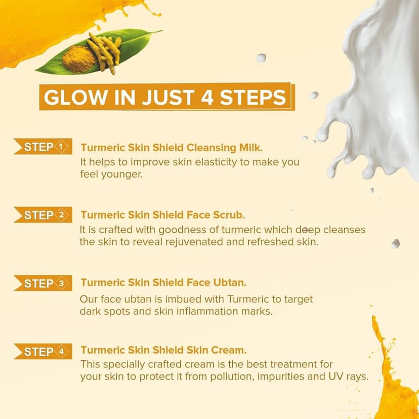 VI-JOHN Women Turmeric Skin Shield Facial Kit with Free Turmeric Face Wash (55 + 50 G) 110 G view 4