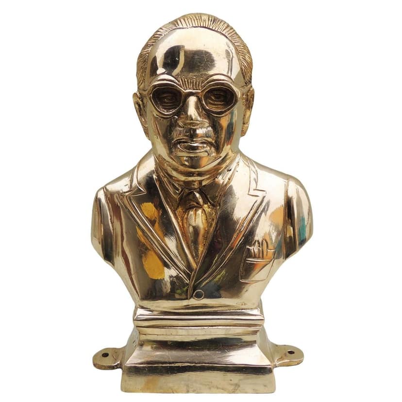 Brass Showpiece Ambedker Face - Inspirational Wall or Table Decor, Height : 10 Inch (BSMAS534 A) view 2
