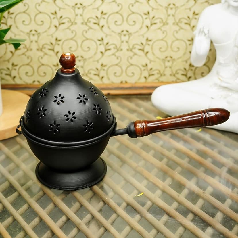 Ahina Traditional Metal Dhoop Dani – Handcrafted Incense Burner for Pooja, Meditation & Aromatherapy