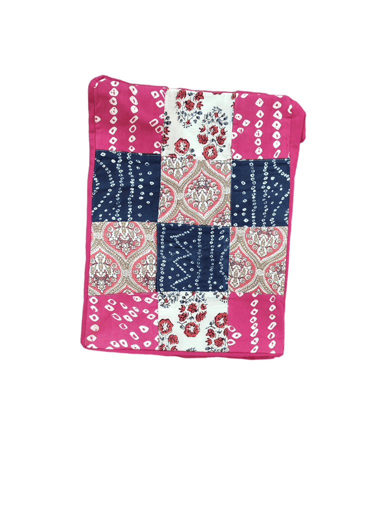 NIRJHARI Handmade Cotton Cloth Patchwork Handbag Black & White (Small) Pack of 1 view 2