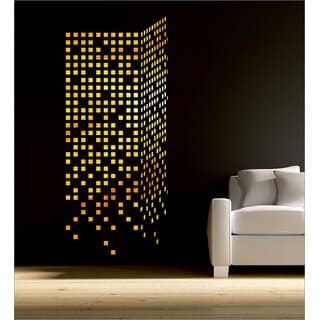 Grahak Trend 100 Pieces (3 cm Each) Square Mirrors Golden 3D Acrylic Sticker. view 2