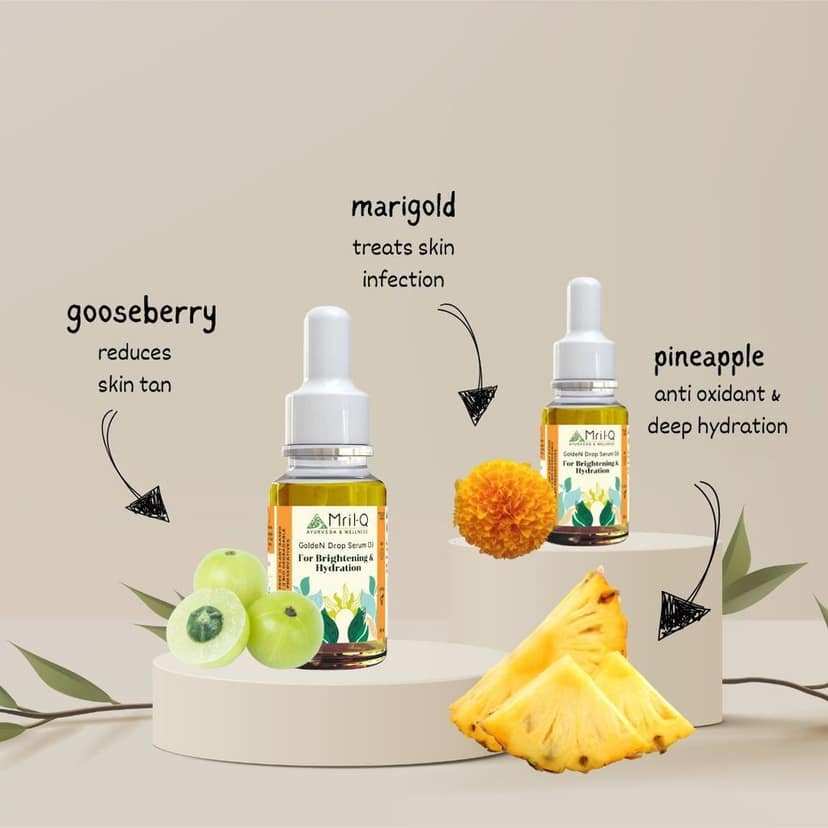MrilQ Golden Drop Oil | Instant Glow & Hydration| Vit C Serum | All Skin Types view 4
