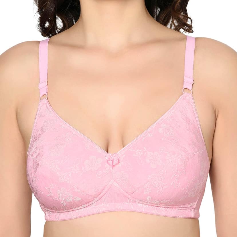 Bodycare Women Cotton Spandex Full Coverage Padded Regular Bra 6579Pink view 4