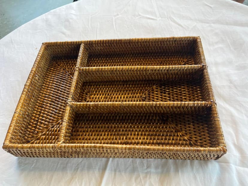 Rattan Cutlery Tray