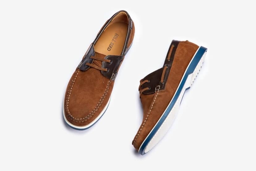 HILL BIRD Utle Brown lace-up Leather Boat Shoes view 4