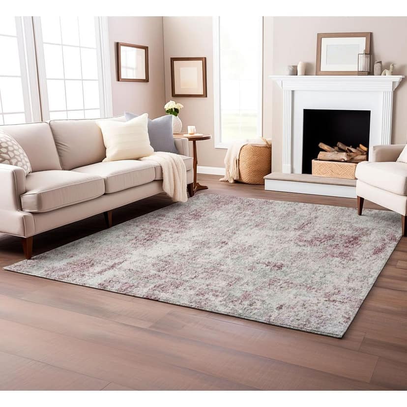 Neu Looms Handmade Viscose Wool Anti-Skid Rug for Bedroom, Living Room, Nursery, Dorm, Playroom & Reading Area (Size 6x9 Feet, Blue-Beige)