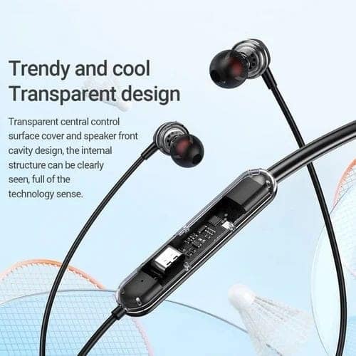 BT Transparent Stereo Battery Life 72 hrs Neckband Call Vibration Alart Bluetooth Headset (Pack of 2) Black view 4