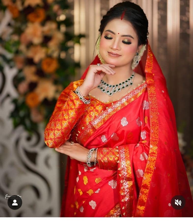 Assam silk (half saree) view 2