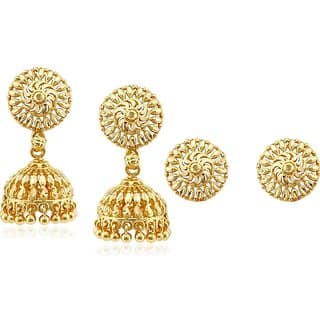 luv fashion Tradtional 1gm jumkhi gold n micron plated combo.