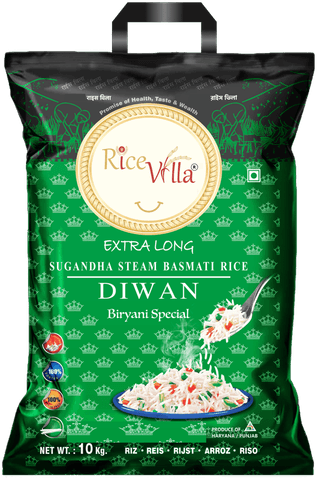 Rice Villa| Diwan| 10 kg| Sugandha Steam Basmati Rice| Biriyani Special