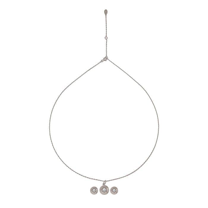 Silver Round Illusion Pendant Set view 4
