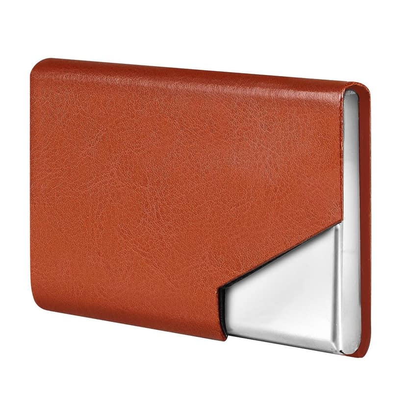 Small Pocket-Sized Metal ID, Credit-Debit Card Holder with Magnetic Shut Button for Men & Women-B