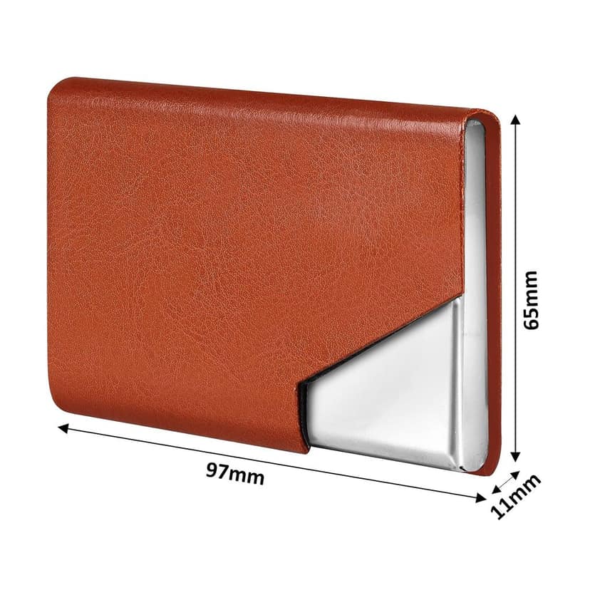 Small Pocket-Sized Metal ID, Credit-Debit Card Holder with Magnetic Shut Button for Men & Women-B view 6