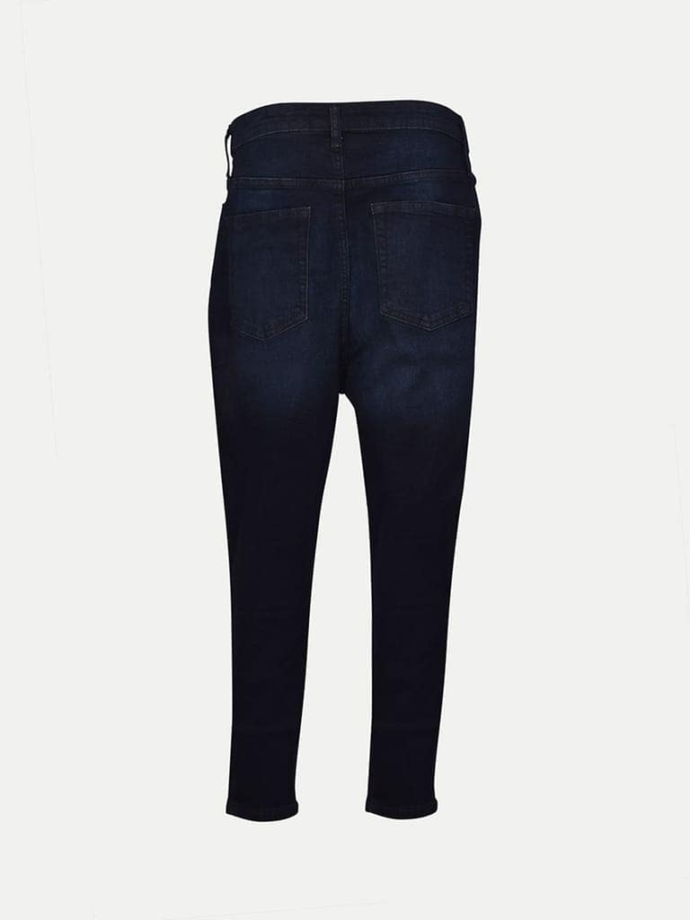 Women Blue Denim casual Pant view 4