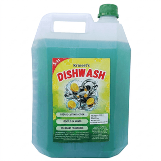 Krineet's Lemon Dishwash Liquid 5 Litre | Powerful Grease Cutter | Removes Oil & Food Residue | Gentle on Hands | Long Lasting Freshness