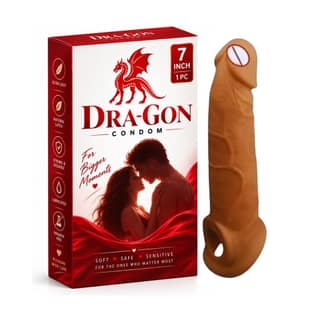 Dragon 7 Inch Silicone Condom | Silicone Adult Condom for Adults | 7 Inch Intimate Wellness Product | 1 Piece