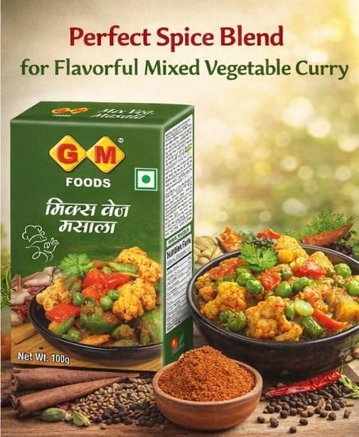 GM Foods Mix Veg Masala Powder 100g (Pack of 2) | Authentic Indian Spice Mix for Flavorful Sabjis | Rich Aroma & Flavour | Ready to Cook Spice Mix | No MSG, Artificial Colors & No Preservatives view 4