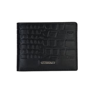 Red Tape Black Men's Genuine Leather Bi-Fold Wallet | RFID Blocking | Slim Wallet with Metal Logo | 6 Card Slots & 2 Currency Compartments