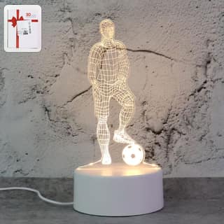 3D Illusion LED Night Lamp with Football Player Design