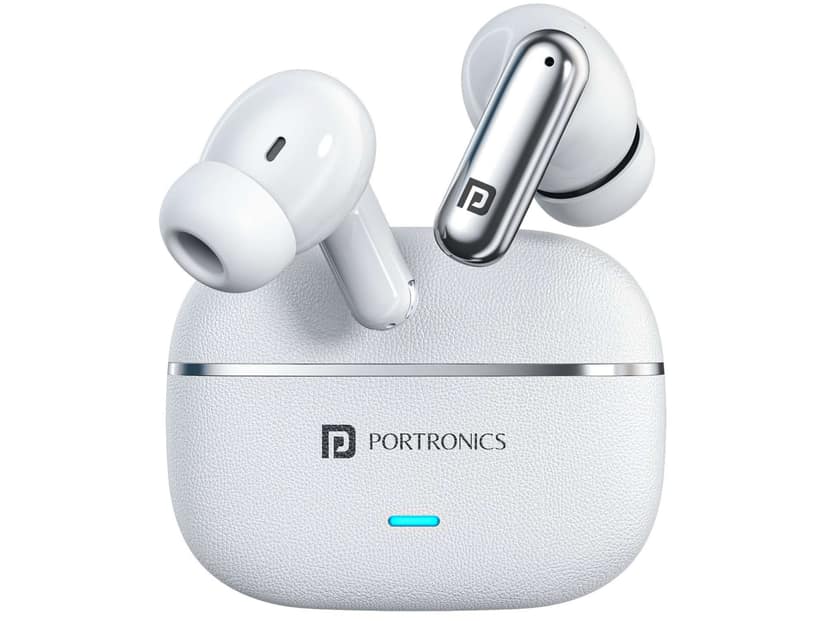 Portronics Twins One Plus Upto 30 Hour Playtime, Game & Music Mode, Bluetooth Version 6, Type C Fast Charging - White