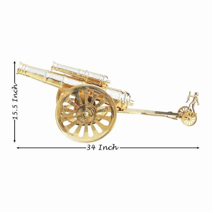 Brass Table Decor Showpiece Cannon (ZMAS172 W) view 2