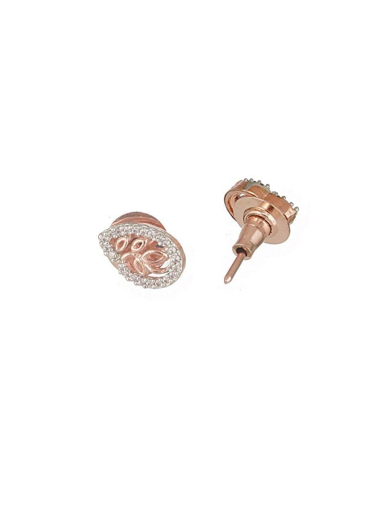Rose Gold Plated AD Studded Minimal Locket Jewellery Set view 7
