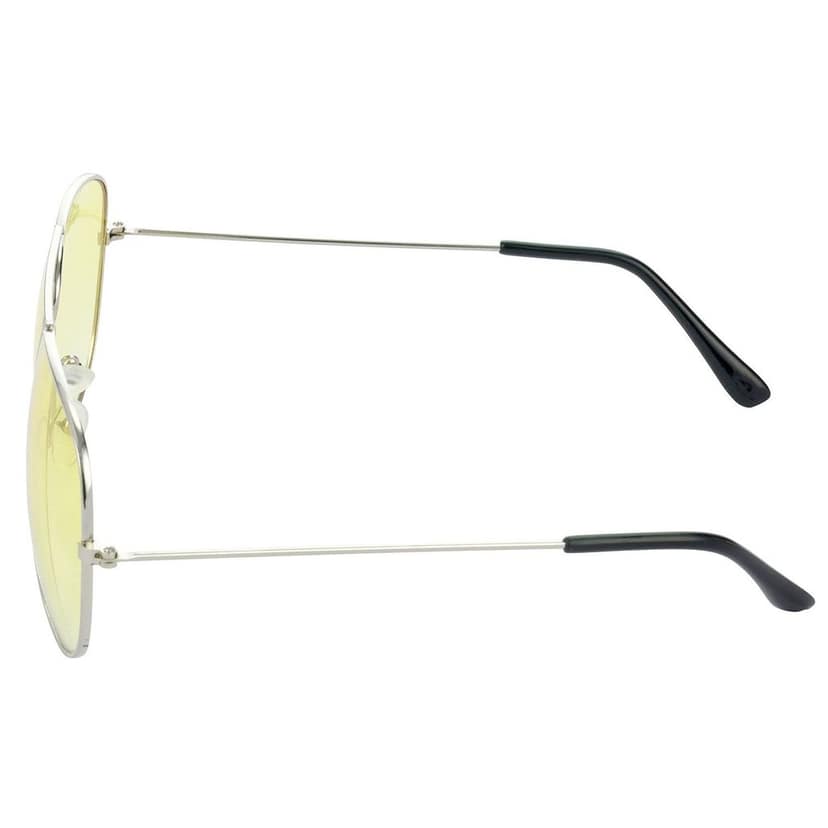 HRINKAR Pilot Stylish Sunglasses For Men And Women (Brown And Yellow Lens | Brown And Silver Frame - HCMB318) With Free Paper 3D Glass view 7