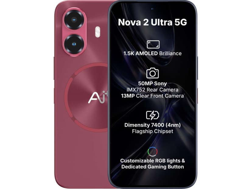 Ai+ Nova 2 Ultra 5G Smartphone, 6GB RAM, 128GB Storage - Red