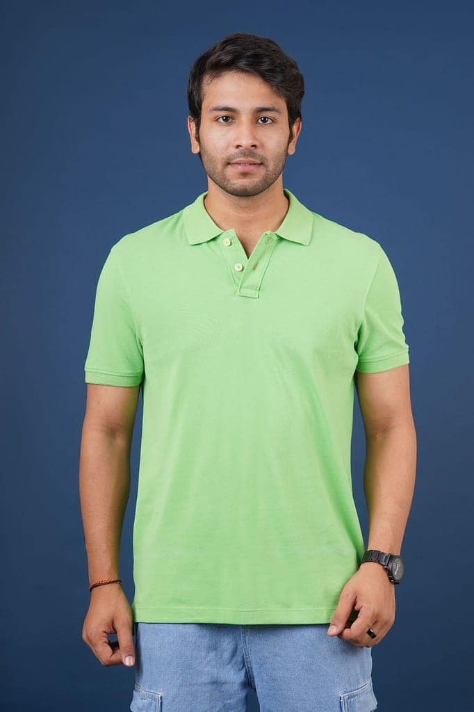 Men's Lt.Green Solid Polo T-Shirt