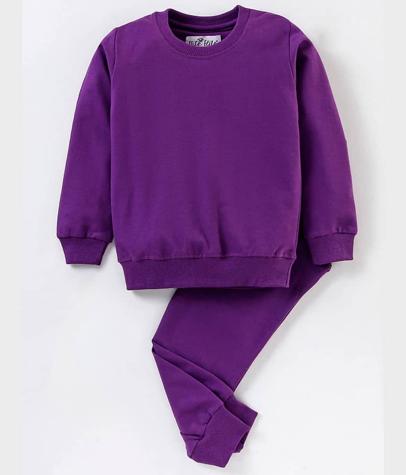 Nite Flite Pack of 1 Boys 100% Cotton Nightsuit Set ( Purple )
