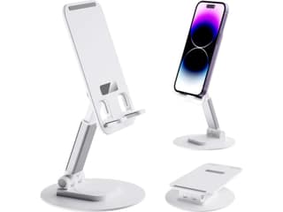 SOOPII Desktop Premium-A Quality Mobile Phone Stand + Tablet Stand, Mobile Holder, Adjustable & Foldable Mobile Stand for Mobile Phone and Tablet - White