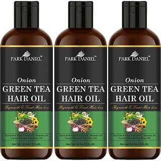 PARK DANIEL Premium Onion Green Tea Hair Oil Enriched With Vitamin E - For Hair Fall Control Combo Pack 3 Bottle of 60 ml(180 ml) Hair Oil (180 ml)
