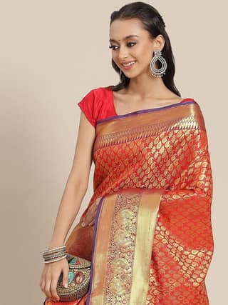 Women's Banarasi Art Silk Saree With Unstitched Blouse Piece
