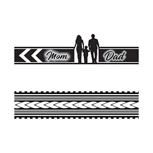 Voorkoms Mom Dad Hand Band & Tribal Temporary tattoo Design Round Shape Waterproof for Boy view 2