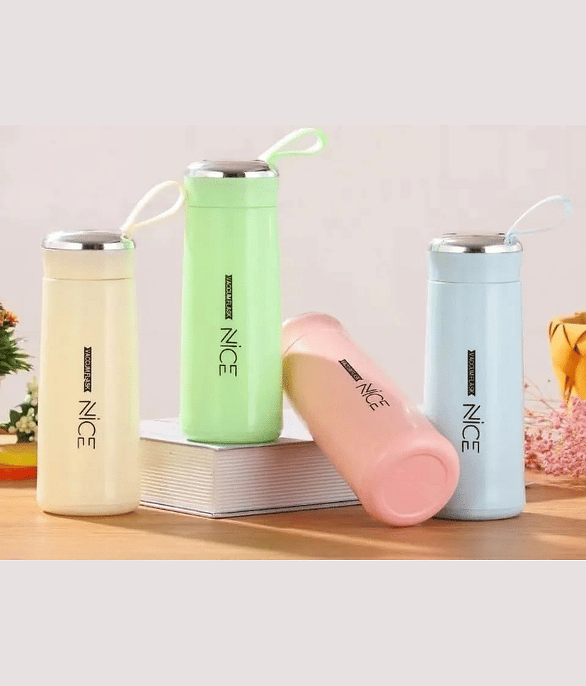 sakimo Nice Water Bottle Multicolor Glass Water Bottle 400 mL ( Set of 1 ) view 2