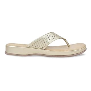 Gold Women Laser Cut Flats