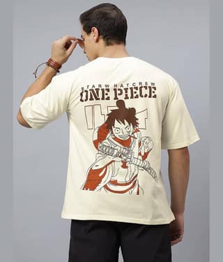 CrazyBee Men Cotton Blend Oversized Fit Printed T-Shirt ( Multicolor )