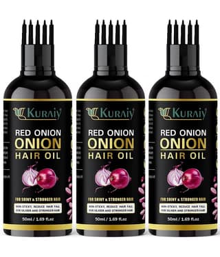 KURAIY ONION All Type of Hair Problem Herbal Anti Dandruff Hair Oil 50 ML Hair Oil PACK OF 3
