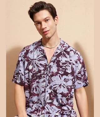 Highlander Viscose Relaxed Fit Printed Half Sleeves Men's Casual Shirt - Brown ( Pack of 1 )