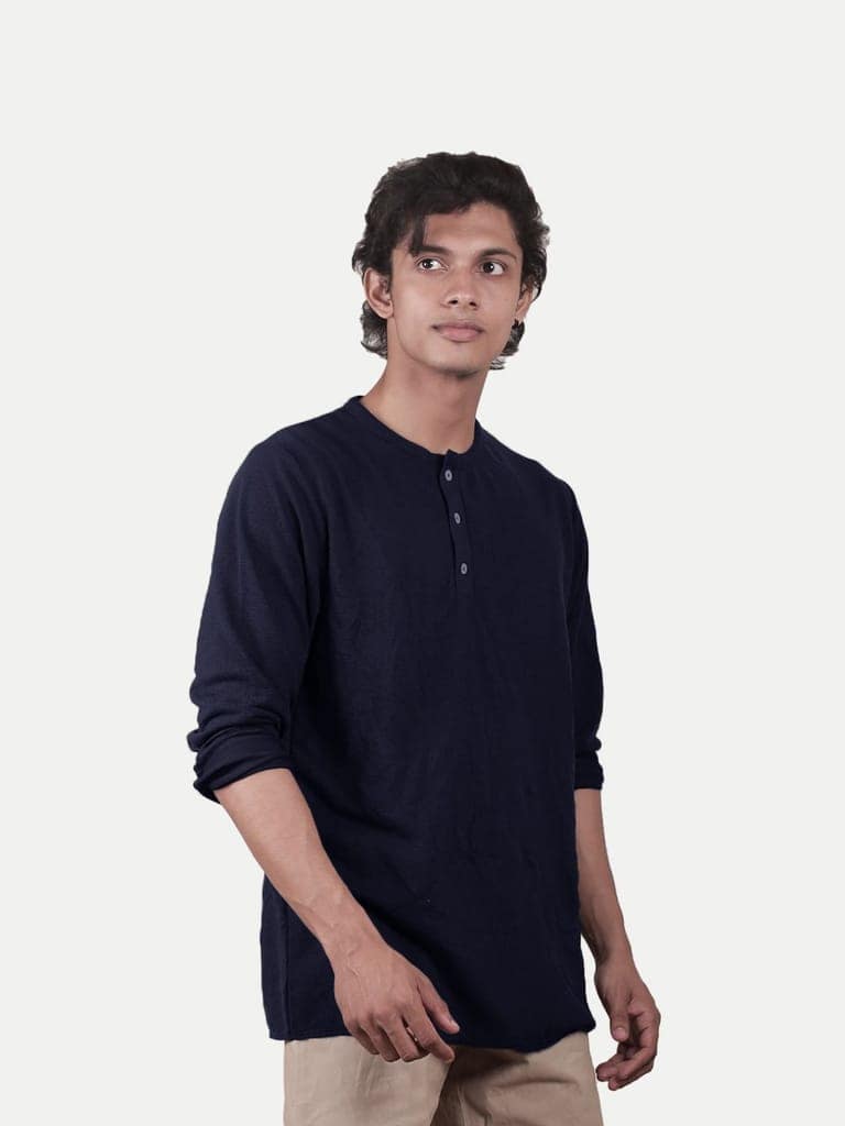 Men blue Cotton Casual Loose T-Shirt view 2