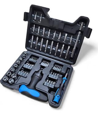 Shopper52 63 In 1 PCs Socket Set & Screwdriver Tool Kit Wrench Set Multi-Purpose Combination Bits With Storage Case For Home & Industrial Use, Garage