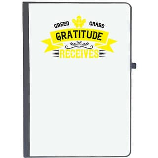UDNAG Ruled Notebook Diary Thanks Giving, Greed grabs, Gratitude receives (A5 80Pages 80GSM)